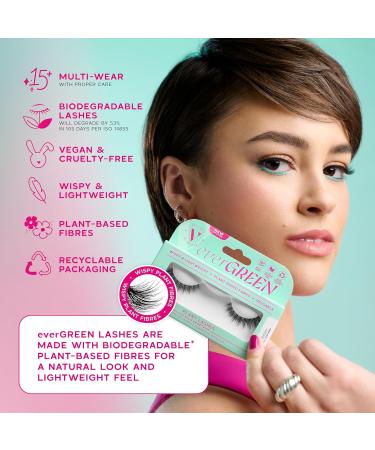 everGREEN Plant Lashes - Natural Wispy Full Band Strip Lashes | Eco-Friendly Fake Eyelashes | Plant-Based Fibres for Flared Volume - Buy Online on GoSupps.com