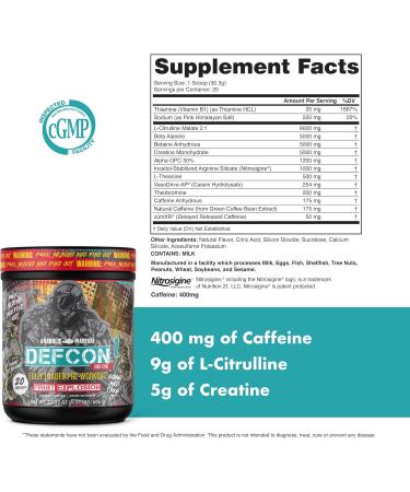 Anabolic Warfare Defcon1 High Stim High-Intensity Pre-Workout Powder (Fruit Explosion 20 Servings) Fruit Explosion - High Stim - Buy Online on GoSupps.com