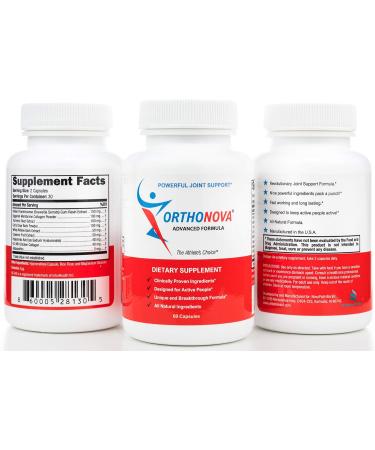 Orthonova Advanced Formula - Premium Joint Supplement with 9 Powerful Ingredients | 60 Vegetable Capsules - Buy Online on GoSupps.com