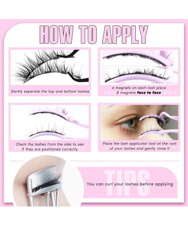 Magnetic Eyelashes with Applicator Wispy Magnetic Lashes No Glue or Liner Needed 4 Magnets Cat Eye Lashes Natural Look - Buy Online on GoSupps.com