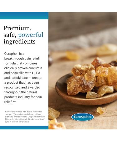 EuroMedica Curaphen - Curcumin Supplement for Circulation & Endorphin Support - Support for Occasional Discomfort - Aids Healthy Muscles - 120 Capsules, 2 Pack (240 Capsules) - Buy Online on GoSupps.com