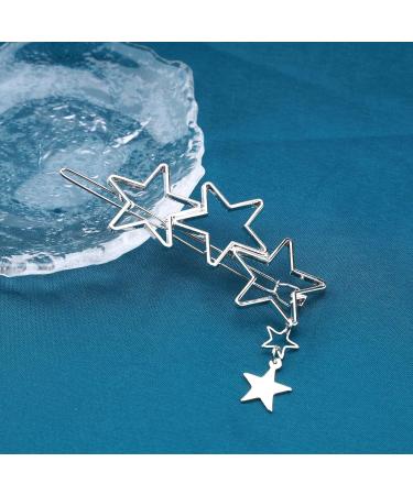 Aneneiceera Hollow Out Star Hair Clip Silver Hair Clip Tassel Hairpin Headpiece Decorative Hair Pins Headpiece Bridal Hair Accessories for Women and Girls (Silver) - Buy Online on GoSupps.com