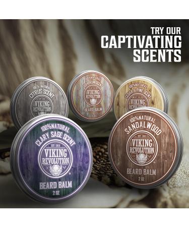Viking Revolution Beard Balm - Natural Argan & Jojoba Oil for Men - Softens Styles & Strengthens Beards - Perfect Dad Gifts - Citrus Scent - 57g - Buy Online on GoSupps.com