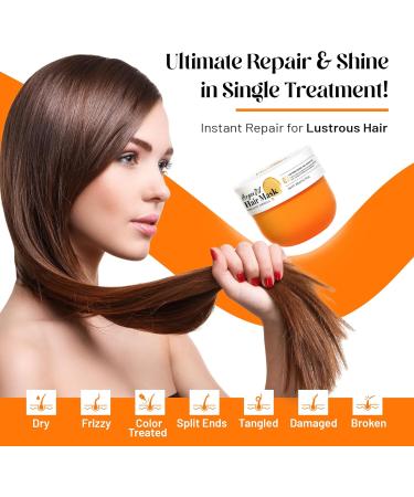 Herbishh Argan oil Hair Mask Deep Conditioning Moisturizer for Dry & Damaged Hair Hydrating Repair Treatment With Coconut & Avocado oil for Curly Frizzy and Color Treated Hair 10.1 fl.oz - Buy Online on GoSupps.com