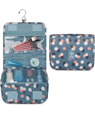 Women's Waterproof Travel Hanging Toiletry Bag - Blue Flower Makeup Organizer - Buy Online on GoSupps.com