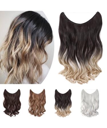 Sego 50cm Secret Hair Extensions 1 Tresse Hair extension hair hair part with invisible wire invisible wavy light brown & ashblond/light blonde