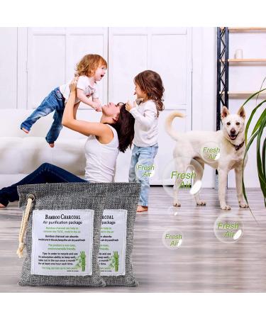 8 Pack Bamboo Charcoal Air Purifying Bags - Nature Activated Odor Eliminator for Closet, Car, Home - Includes Hooks for Easy Use - Buy Online on GoSupps.com