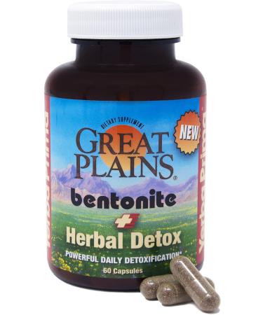 Yerba Prima Bentonite Clay Plus Herbal Detox - 60 Veggie Capsules - Natural Cleansing Supplement