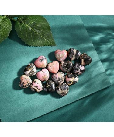 Xiannvxi 10 PC Heart Stones Set - Rhodochrosite & Black Line Rhodolith Healing Crystals | Natural Gemstones for Love & Happiness - Buy Online on GoSupps.com