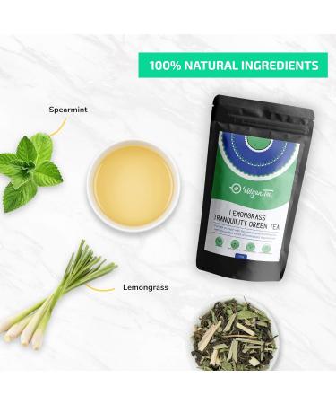 Udyan Tea Lemongrass Tranquillity Green Tea with Mint 100g (40 Cups) | Handpicked Natural Ingredients | Calms Your Body & Mind | Enhances Focus and Clarity - Buy Online on GoSupps.com