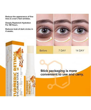 Lumistick For Eye Bags Lumibalm Eye Bags Turmeric Eye Cream Stick Turmeric Retinol Eye Cream Stick Anti Aging Under Eye Cream Eye Balm Stick Moisturizing For Reduced Bags And Bags (5) - Buy Online on GoSupps.com