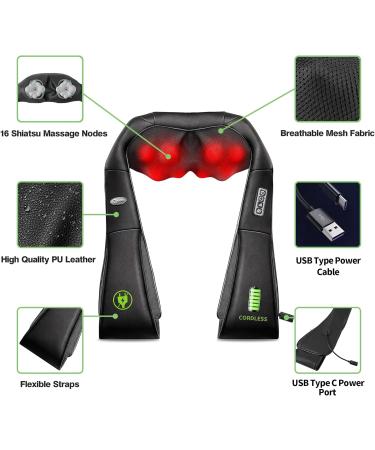 Cotsoco Wireless Neck Massager | Shiatsu Heat Massage Device for Neck & Back Pain | Portable Electrical Massage Pillows | Perfect Gifts for Men & Women - Buy Online on GoSupps.com