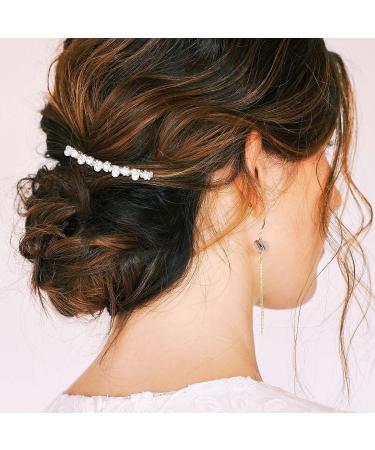 PAGOW Pearl Bridal Hair Side Comb Set - Rhinestone Wedding Hair Pieces - Crystal Accessories for Women - 2 Pack (Rose Gold, 3.14 x 1.77 inch) - Buy Online on GoSupps.com