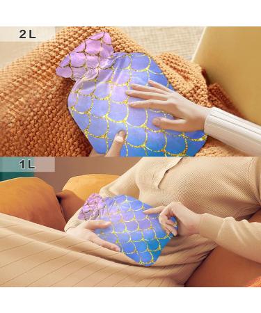 Colorful Mermaid Scales Hot Water Bottle - 2L Cover for Pain Relief & Sports Injuries - Buy Online on GoSupps.com