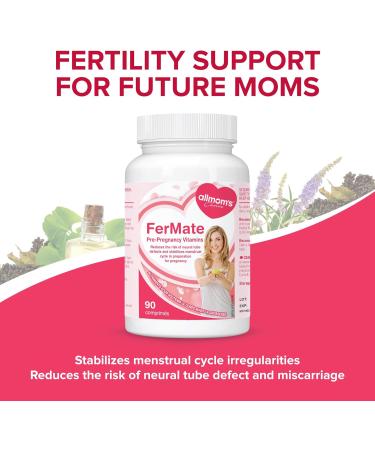 Fertility Prenatal Vitamins for Women Trying to Conceive Support Healthy Cycles Helps Fertility - Vitex (Chaste Berry) PABA Folate Folic Acid 500mcg B12 Zinc - 45 days Supply - Allmom's Choice - Buy Online on GoSupps.com