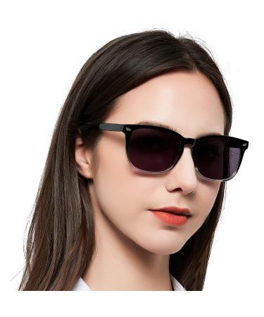 MARE AZZURO Reader Sunglasses 2.75 Women Outdoor Sun Reading Glasses 1.00 1.25 1.50 1.75 2.00 2.25 2.50 2.75 3.00 3.50 4.00 (Black+clear 275) D-black+clear 2.75 x