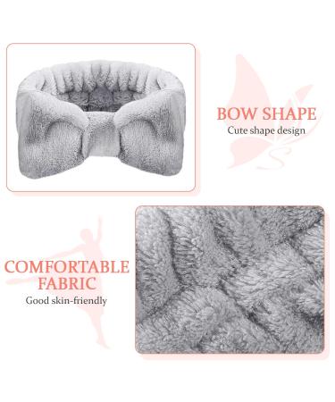 Premium Coral Fleece Spa Headband for Women | Elastic Hair Wrap | Ideal for Makeup Shower & Skin Care - Gray - Buy Online on GoSupps.com
