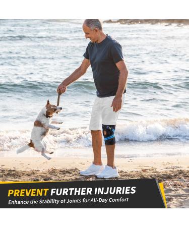 CAMBIVO Knee Brace with Side Stabilizers & Patella Gel Pads Knee Compression Sleeve for Meniscus Tear ACL MCL Adjustable Compression Knee Support for Women and Men(Upgrade Blue Medium) Medium Upgrade Blue - Buy Online on GoSupps.com