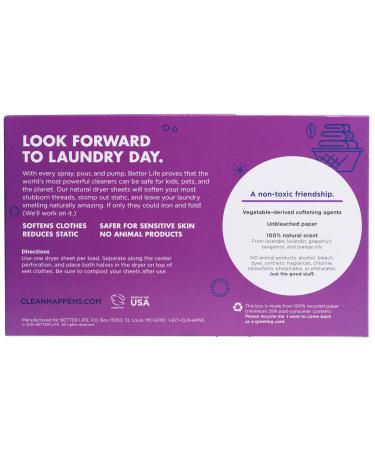 Better Life Dryer Sheets - Lavender Grapefruit 80 Pack | Eco-Friendly Fabric Softener for International Shipping - Buy Online on GoSupps.com
