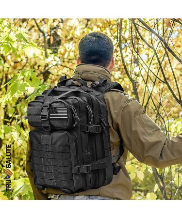 Tru Salute Military Tactical Backpack - Large Army 3 Day Assault Pack Molle Bugout Bag Rucksack (Black) - Buy Online on GoSupps.com