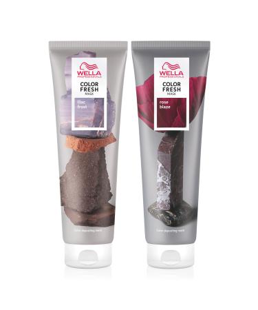 Wella Professionals Color Fresh Mask - Hair Courage to revitalize and change the hair color - nourishing tinting natural oils - for all hair types 2 Set Lilac Frost & Rose Blaze 150ml