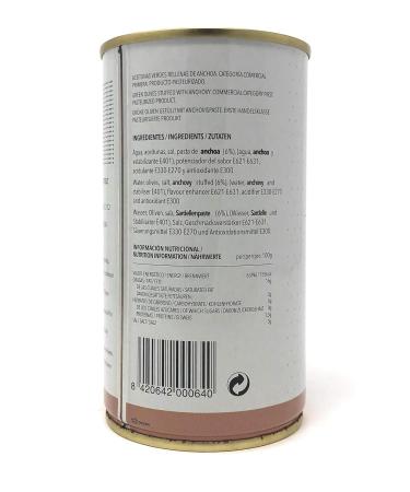 Green Manzanilla Olives Stuffed with Anchovies - 150g Can | Premium International Shipping - Buy Online on GoSupps.com