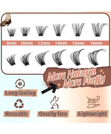 Shop 360Pcs Individual Lash Clusters | Thick Fluffy 80D D Curl Mink Eyelash Extensions - Pleell - Buy Online on GoSupps.com