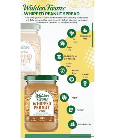 Walden Farms Whipped Peanut Spread 12 oz - Low Calorie, Delicious & Guilt-Free - Buy Online on GoSupps.com