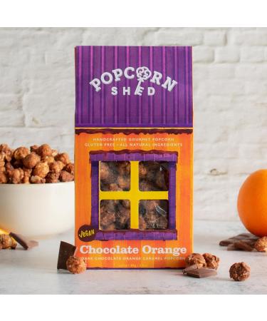 Popcorn Shed Chocolate Orange Gourmet Popcorn Gift Box - Gluten Free Vegan Snack 80g - Perfect for Movie Night - Christmas Popcorn - Pack of 1 - Buy Online on GoSupps.com