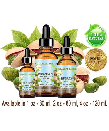 Botanical Beauty Italian PISTACHIO OIL Pistacia vera 100% Pure Natural Refined 4 Fl.oz.- 120 ml for for Face Skin Body Hair Lip Nails. Rich in vitamin E - Buy Online on GoSupps.com