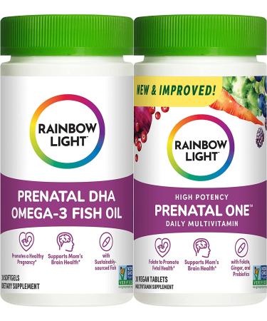 Rainbow Light Prenatal Daily Duo - Prenatal Multivitamin & DHA Softgels, 30 Tablets + 30 Softgels, 2-Pack - Buy Online on GoSupps.com
