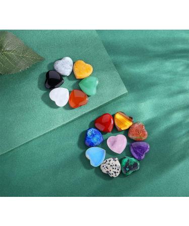 XIANNVXI 15 Pcs Healing Crystals Heart Stones - Natural Reiki Chakra Gemstones Set - Buy Online on GoSupps.com