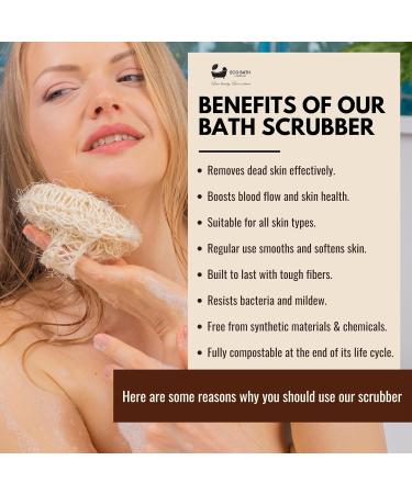 Eco Bath London Natural Sisal Hemp Bath Scrubber - Premium Hard Sisal Exfoliating Body Sponge for Shower and Bath Natural Fibers for Smooth Radiant Skin - Buy Online on GoSupps.com