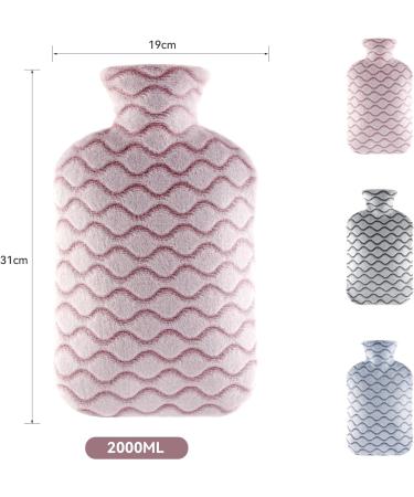 Samply 2L Hot Water Bottle with Soft Cover - Pink Hot Water Bag for Pain Relief & Cozy Nights - Buy Online on GoSupps.com