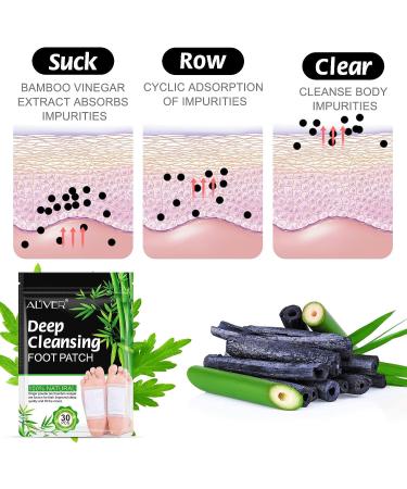 30PCS Detox Foot Pads | Natural Bamboo Vinegar & Ginger | Deep Cleansing Anti-Stress Relief | Foot Care Patches with Adhesive Sheets - Buy Online on GoSupps.com