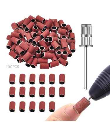 100 Pcs Sanding Bands for Nail Drill Polishing Nail Drill Bits for Cuticle Removal and Smoothening Nails Reshaping Nail Tips for Manicurists Woman and DIY Nail Art Enthusiasts