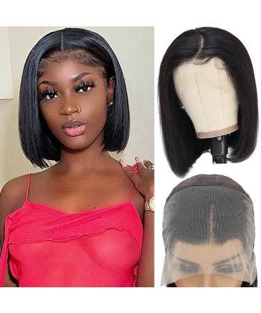 Bob Wig Human Hair 13x4 Lace Front Wigs 10 Inch Short Bob Wigs Glueless Wigs Human Hair Pre Plucked Straight Human Hair Wigs For Black Women 150% Density HD Lace Front Wigs (10 Inch  Natural Color) 10 Inch Natural Color