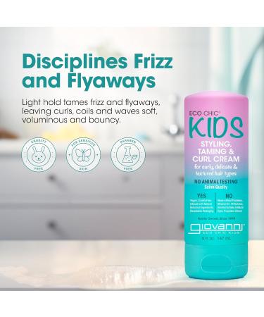 Eco Chic KIDS Curl Cream - Vegan Styling & Taming Cream for Kids' Curly Hair - Salon Quality for Textured Hair - 5 Fl Oz - Buy Online on GoSupps.com