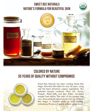 Sweet Bee Magic: Organic All-in-One Healing Skin Cream - Natural Skin Balm Certified Organic Small Batch Made in the USA (2-4 oz Jars - Buy Online on GoSupps.com