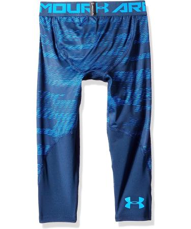 Under Armour Boys' HeatGear Armour Printed Leggings - Small Blue Circuit/Green Typhoon - Buy Online on GoSupps.com