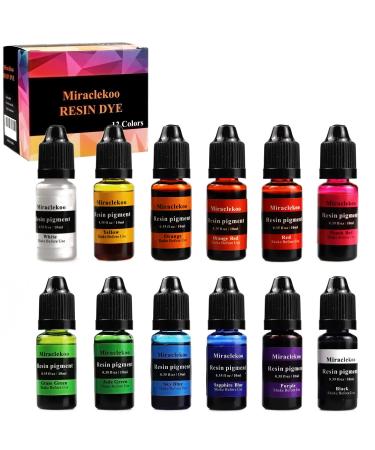12 Colors Epoxy Resin Color Dye Colorant Liquid Epoxy Resin Pigment 10ml Each Translucent 12 Colors Vivid
