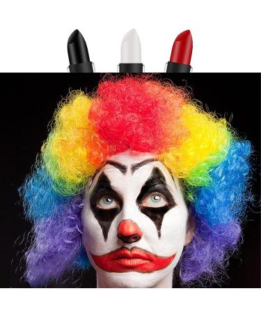 3Pcs Clown Makeup Sticks - Black, White & Red for Halloween & Sports | Sweatproof & Long Lasting - Buy Online on GoSupps.com
