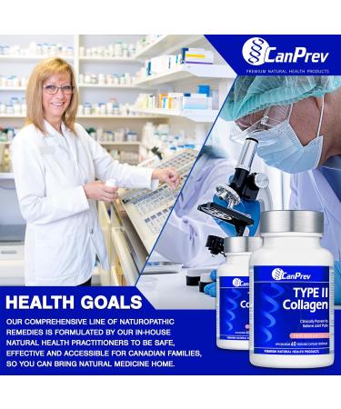 CanPrev - TYPE II Collagen Enhanced Formula for Joint Support 60 Capsules High Potency Collagen Peptides for Women & Men Non-GMO Supplements for Skin & Connective Tissue Nourishment - Buy Online on GoSupps.com