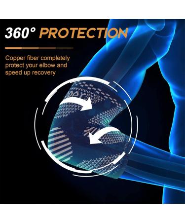 Shop Copper Elbow Brace for Tendonitis & Tennis Elbow - Compression Sleeve Support for Men & Women | X-Large Size | Ideal for Weightlifting & Workouts - Buy Online on GoSupps.com