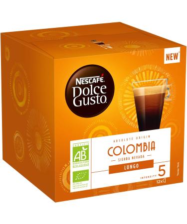 Nescafé Dolce Gusto Lungo Colombia Organic - Coffee - 72 Capsules (Pack of 6 boxes x 12)