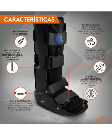 HYPERZ Air Walker Orthopedic Boot - Black Tall Ankle Immobilizer & Air Cam Fracture Boot for Sprains Fractures & Injuries - International Shipping Available - Buy Online on GoSupps.com