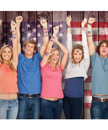 Fourth of July Temporary Tattoos - 156 Pieces Patriotic Independence Day Party Favors & Decorations - Buy Online on GoSupps.com