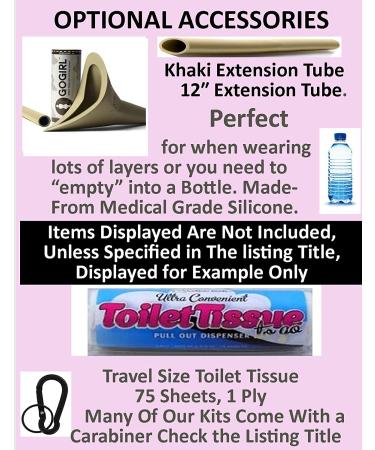 GoGirl Military Female Urination Device Set - Khaki w/ Waterproof Holder, LA Fresh Towlettes, Baggies & Carabiner - Buy Online on GoSupps.com