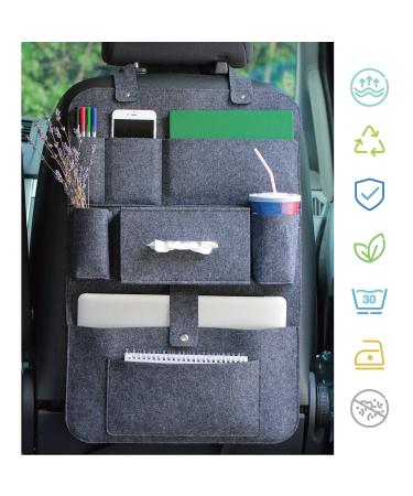 Buy Lucky Sign Car Organizer Backrest Protector - Multi Storage Options for Motorhomes | 62x41 cm Dark Grey - Buy Online on GoSupps.com