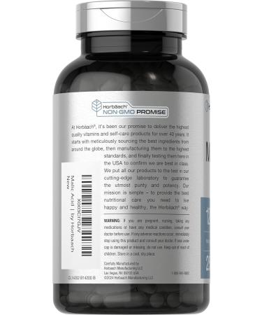 Horb ach Malic Acid Capsules | 1200mg | 250 Count | Non-GMO and Gluten Free Supplement - Buy Online on GoSupps.com